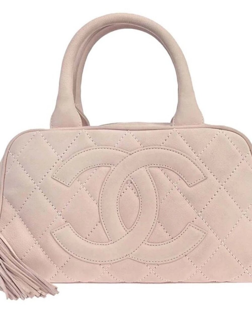 Chanel Light Pink Calfskin Bowling Bag